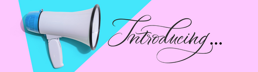 Megaphone on Turquiose and Pink background with text reading 'introducing'